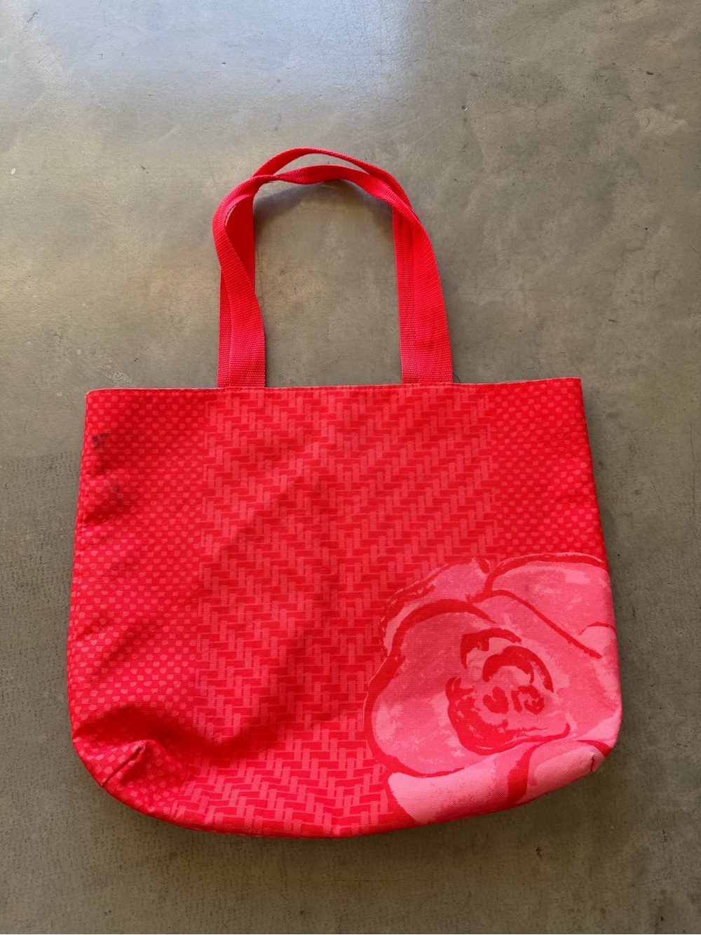 LancΓ΄me / Tote Bag Floral Cosmetic Travel Bag / Red